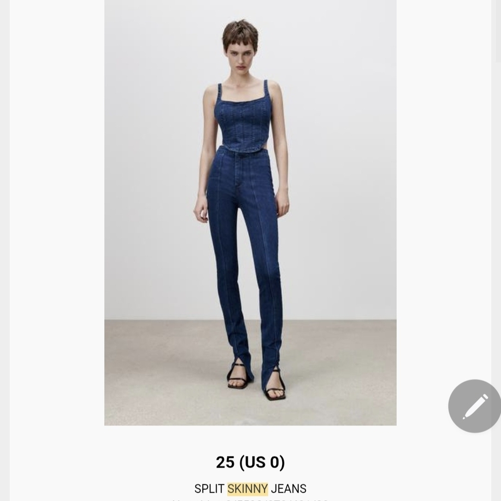 Women's Blue Split Skinny Jeans